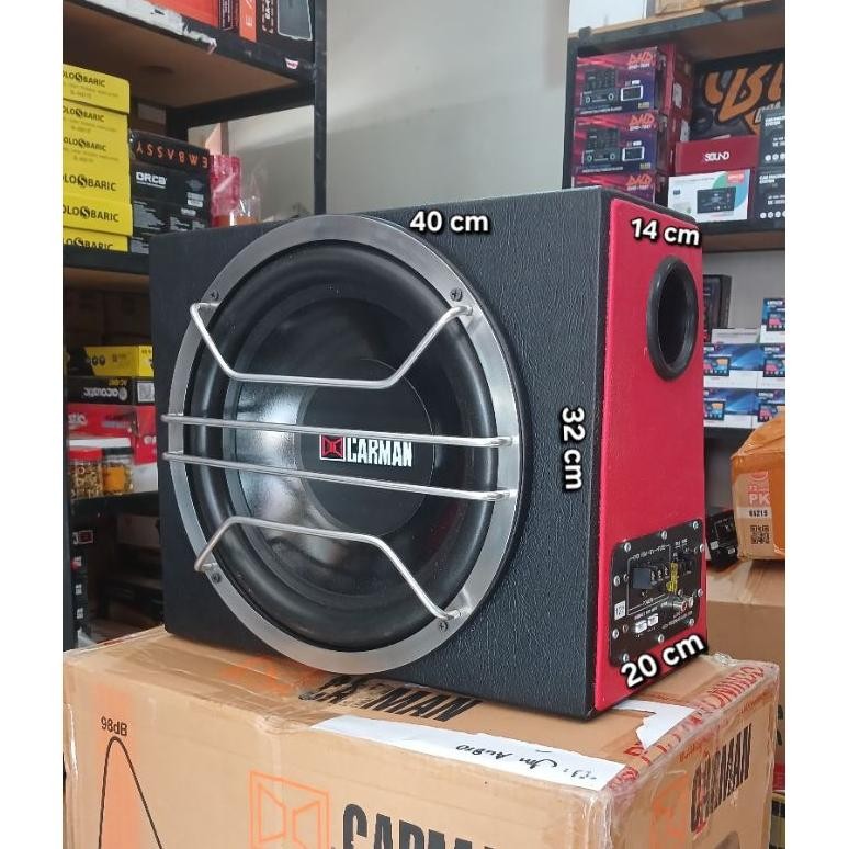 Speaker ACTIVE BASS BOX Subwoofer CARMAN 12inch Double Voice Coil MAX 350WAT 12Volt (MOBIL) Universa