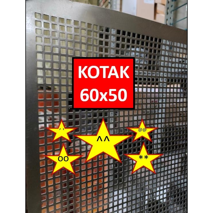 Plat Ram Speaker - 60x50 - Lubang Kotak - Grill Speaker - Plat Lubang - Plat Ayakan - Plat Saringan 