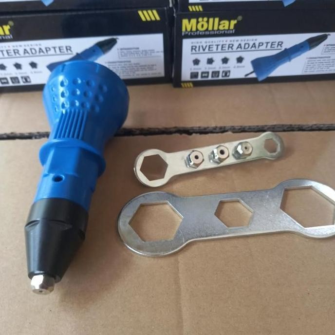 Electric Rivet Gun Adaptor Alat Adapter Paku Keling Bor Baterai Mollar