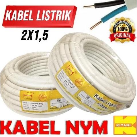 Kabel Nym Kitani 2X1.5Mm Cable Listrik Lmk Sni Per Roll Kawat Tembaga