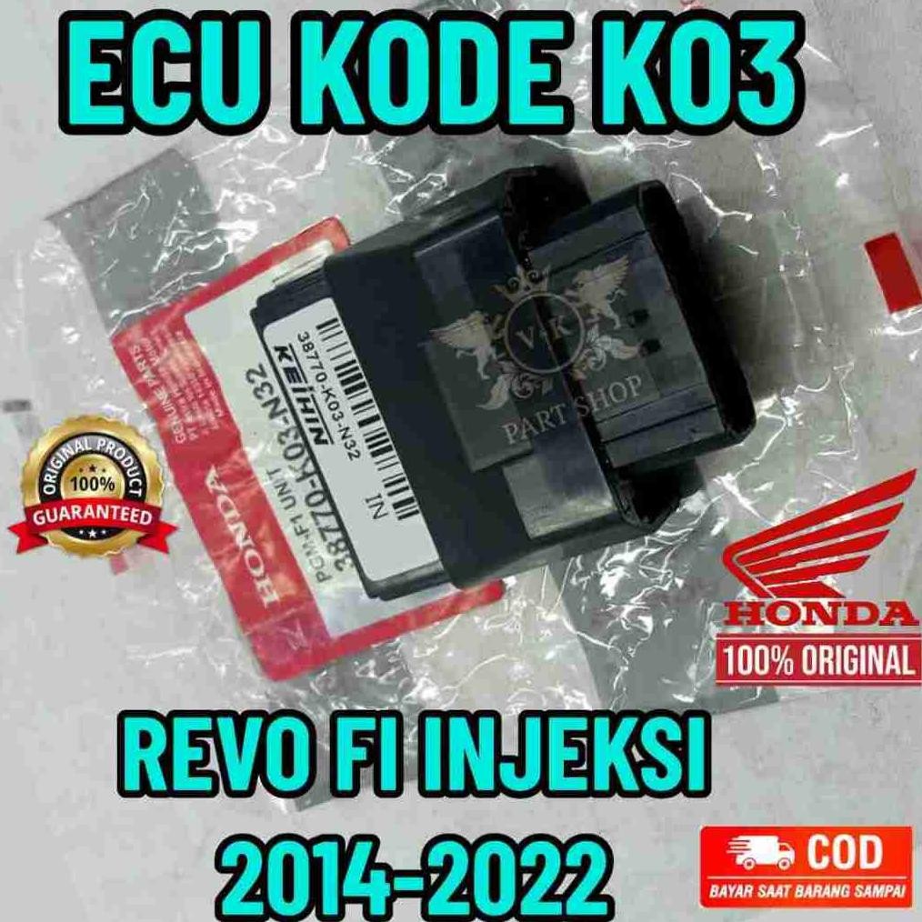 Original Asli ECU Kode-K03 Ori Honda Ahm Revo Fi Injection PGM Fi 2014 38770-K03-N32 38770K03N32
