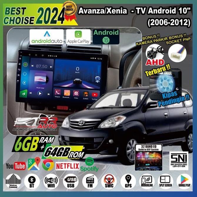 New Head Unit Android 10 Inch Old Avanza Xenia 2006-2012 - Free Kamera & Soket