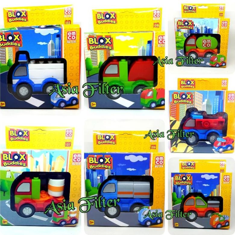 Blox buddies  Emco transportasi publik, truk tangki, mobil polisi, lego besar dumplo DiM