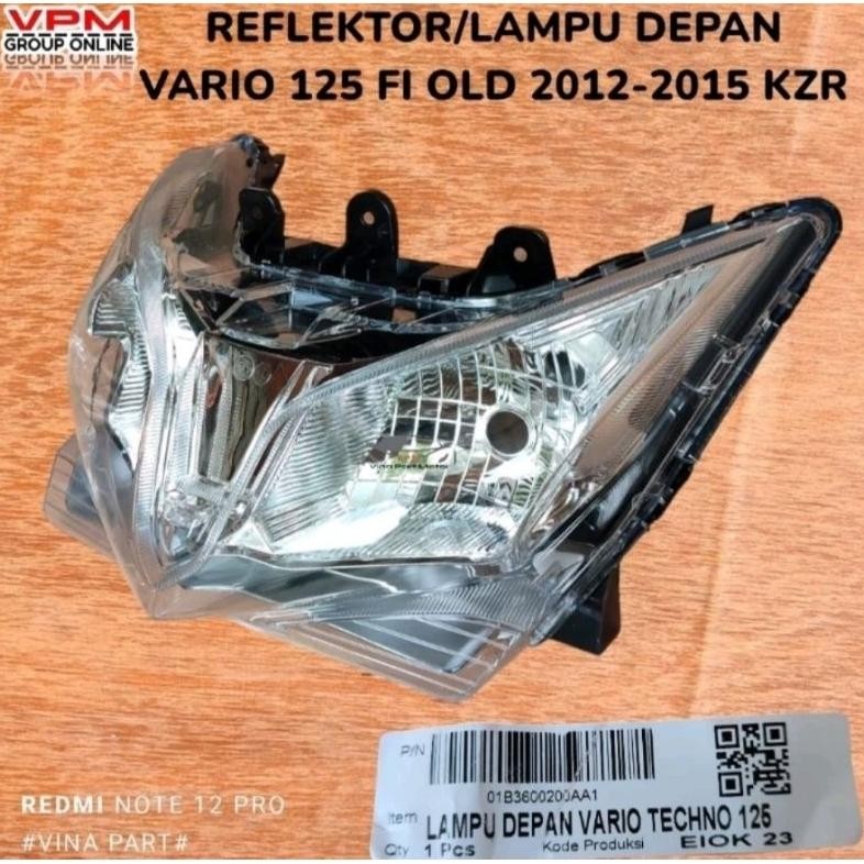 mika lampu reflektor depan Vario 125 techno fi kzr 2012 2013 2014 non original