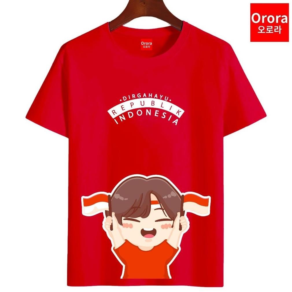 Orora Kaos Distro Kemerdekaan Hut Ri 80 Cotton Combed 24S | Kaos Agustusan | Kr Norid 7