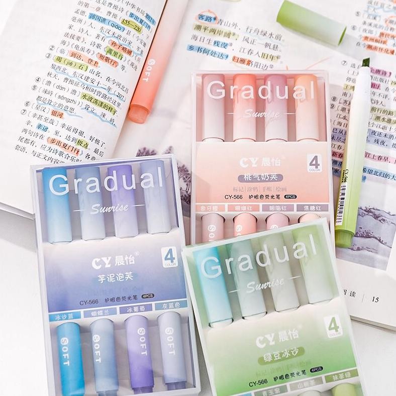 

Gtu-712 [Miloli] 1Set Pena Highlighter Gradual Sunrise Pastel Colour Pen Pensil Warna Series - D0049 Gtu-712