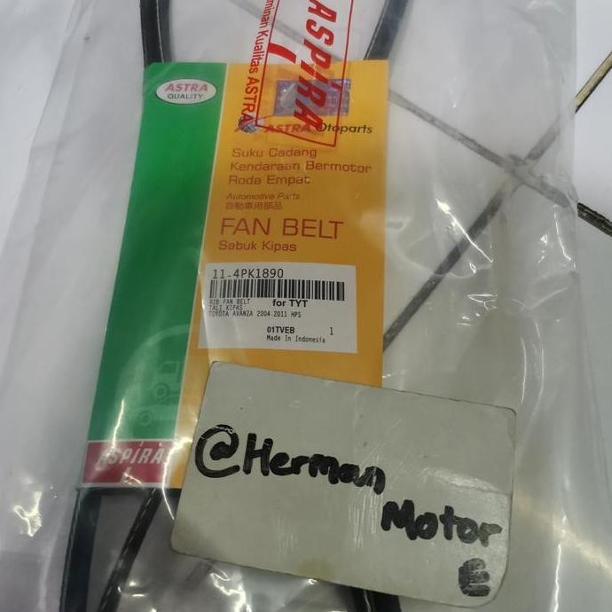 FANBELT V-BELT ASPIRA BANDO AVANZA XENIA 1.3CC OLD 2004-2011 4PK1890