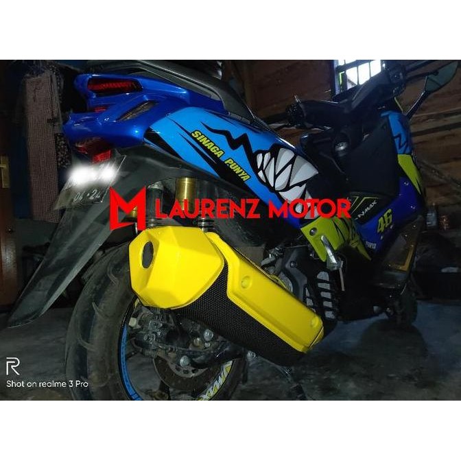 Tutup Cover Knalpot Nmax Old Aerox Lama Merah Putih Hitam Biru Abu Keren Termurah