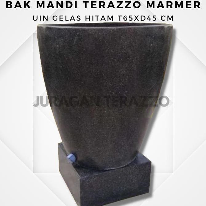 Bak Kamar Mandi Teraso Keramik Marmer Hitam Minimalis Juragan Terazzo