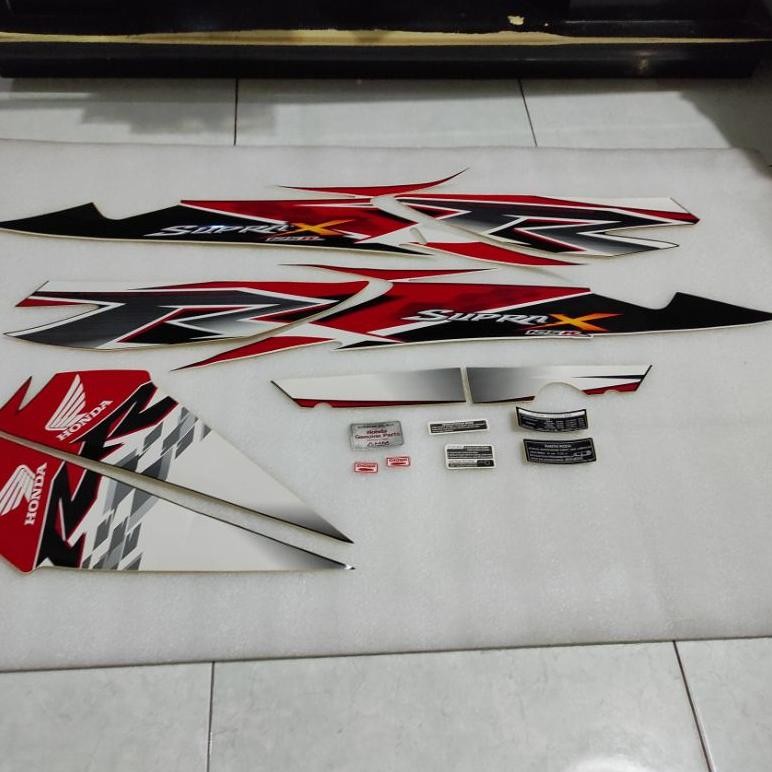 Stiker stripping striping decal Graphic Honda Supra X 125 R 2010 2011 putih merah Ori original