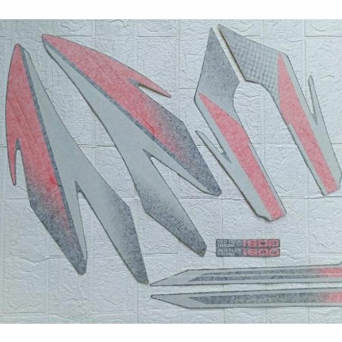 Striping lis body Honda GL pro neotech 1996 hawk145 merah silver laminasi kertas