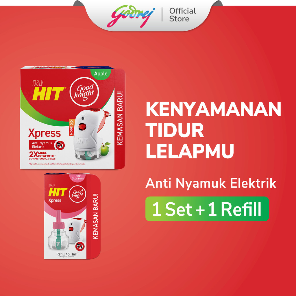Hit Good Knight Xpress Set + Refill Pink Blossom - Obat Nyamuk Elektrik - Bunuh Nyamuk Penyebab Dema