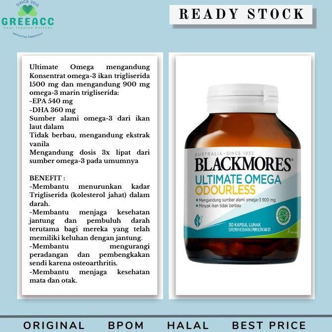 Blackmores Ultimate Omega Odourless 30 Softgel - Sumber Omega 3 Alami