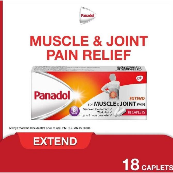 Panadol Extend, 18 tablets for muscle and joint pain (SINGAPORE)