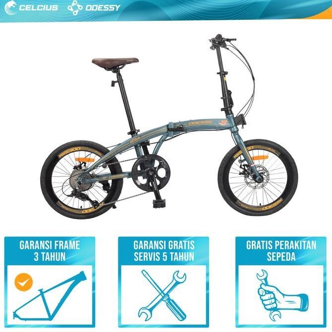 SEPEDA LIPAT ODESSY HELLIO 9 FRAME ALLOY UKURAN 20 INCH - 9 SPEED ORIGINAL DAN TERPERCAYA