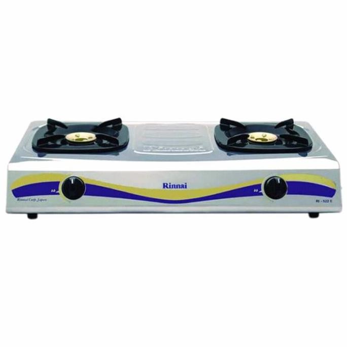 Rinnai Kompor Gas Stainless 2 Tungku Ri-522E Silver