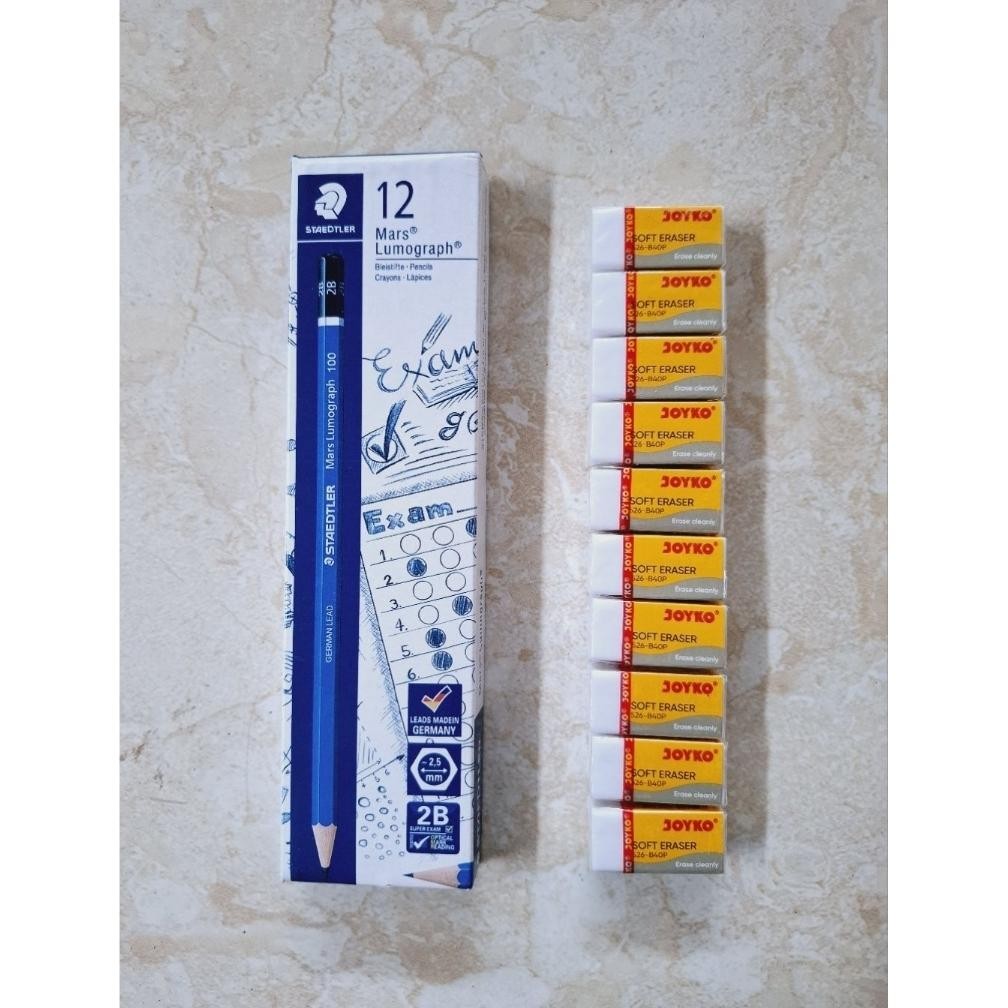 

Paket Bundle Pensil Staedler 12 Pcs(1 Pak) Bonus 10 Penghapus Mini Merk Joyko - Terlaris