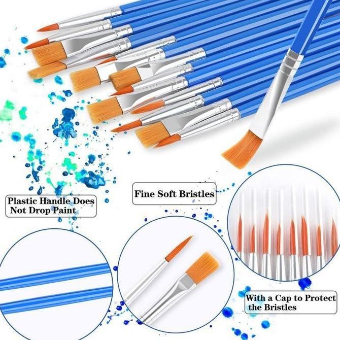 

Promo 100Pcs Kuas Cat Minyak Set - Artist Paint Brush Lukis Acrylic Lengkap