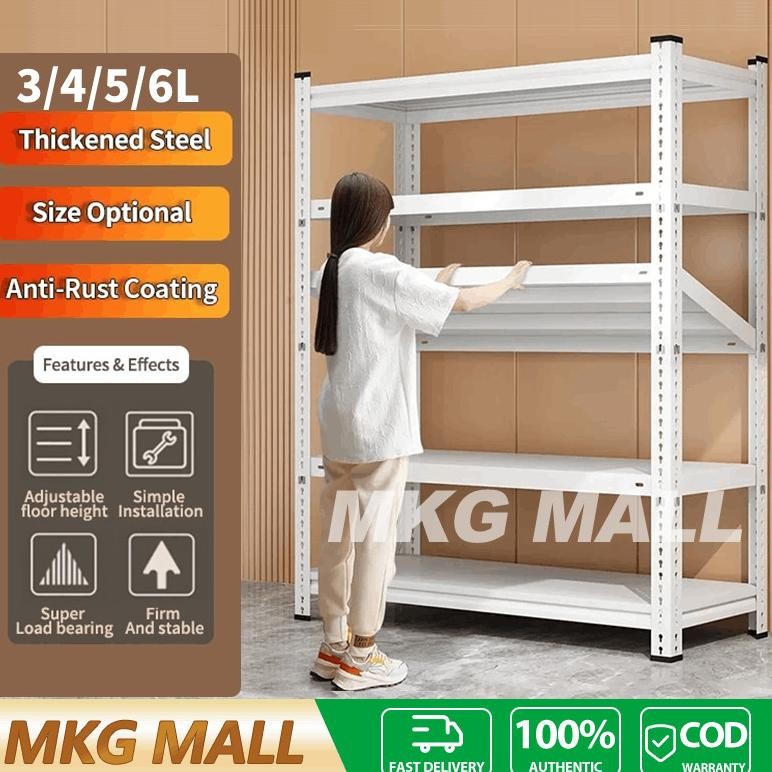 Rak Besi Siku 5/6 Susun Rak Gudang Rak Serbaguna Rak barang  Rak Dapur Rak Buku Minimalis Rak Besi S