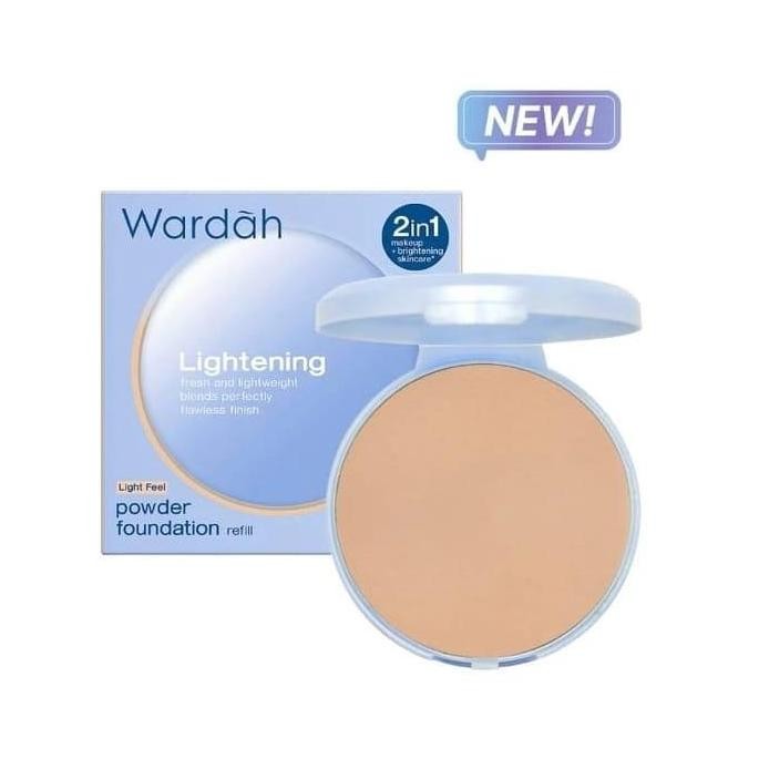 SIAP KIRIM WARDAH LIGHTENING POWDER FOUNDATION REFILL 12GR - BEDAK PADAT SPF15 WAJAH GLOWING RINGAN