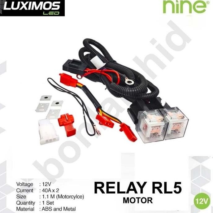 Relay Lampu Tembak Motor Luminos Rl5 Lx Trix 2 X 40A Luximos Kabel Relay Set Lampu Sorot Projektor