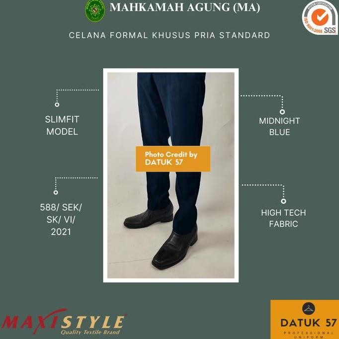 CELANA PDH SERAGAM MA MAHKAMAH AGUNG HIJAU & BIRU TUA KHUSUS PRIA