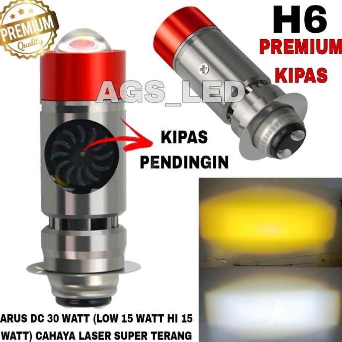 Super Murah, Lampu Utama Motor Led Laser Kipas Pro H6 / Lampu Utama Motor Matic Dan Bebek H6 Kipas/L