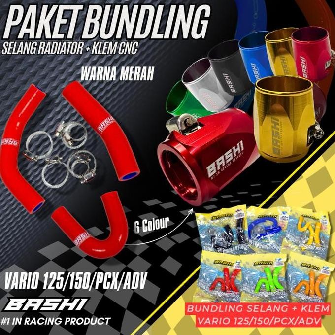 READY SELANG RADIATOR COOLANT CNC PAKET + KLEM VARIO 125 150 PCX ADV - SELANG AIR RADIATOR RACING