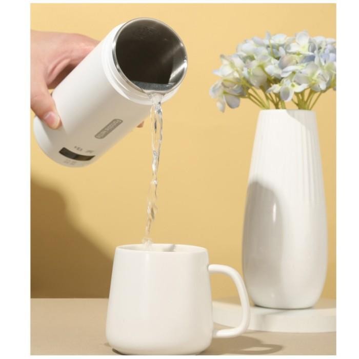 Bt Led Thermos Tumbler Teko Pemanas Air Portable Elektrik Thermal Listrik Minuman Stainless