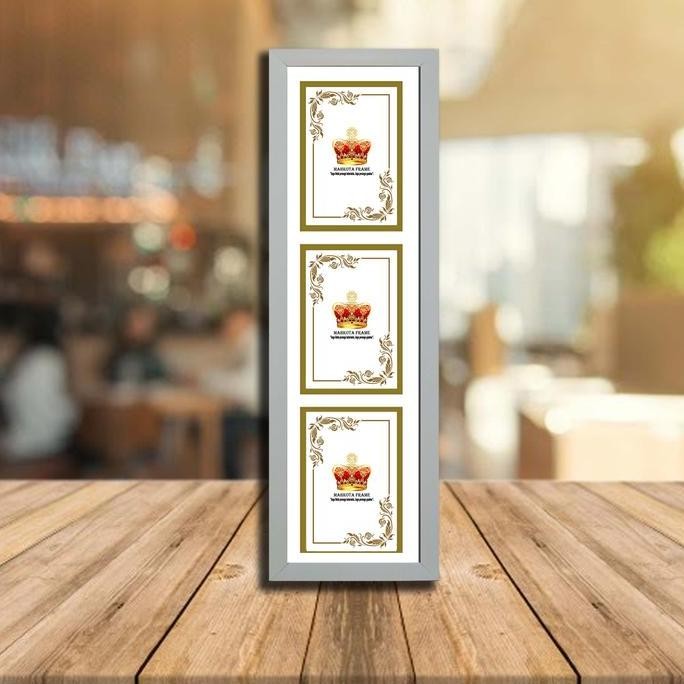 ready stock  BINGKAI/FIGURA FOTO UKURAN 5R 3IN 1 (SUSUN) MINIMALIS HITAM/PUTIH