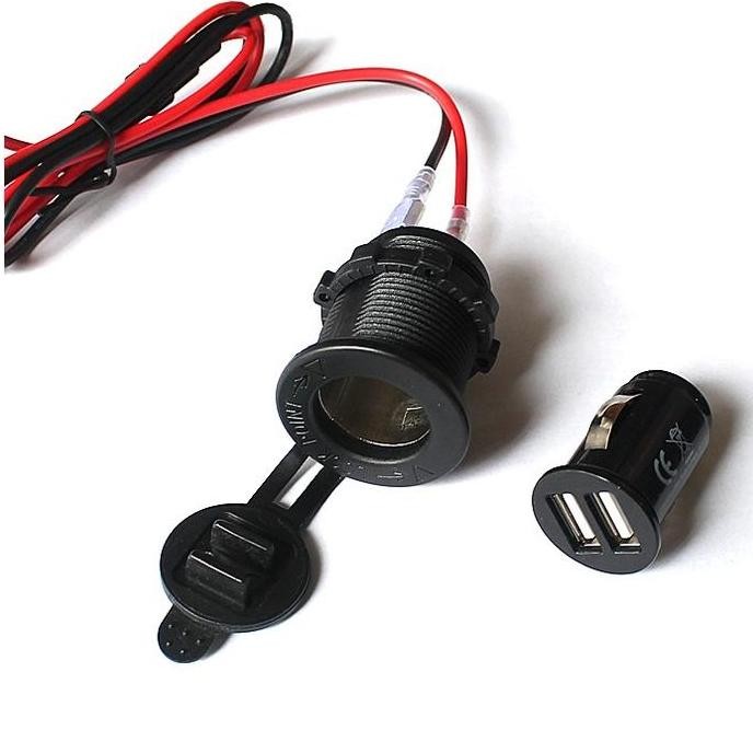 USB Charger Motor Mobil charge cas hp phone Socket lighter 2 Port gps