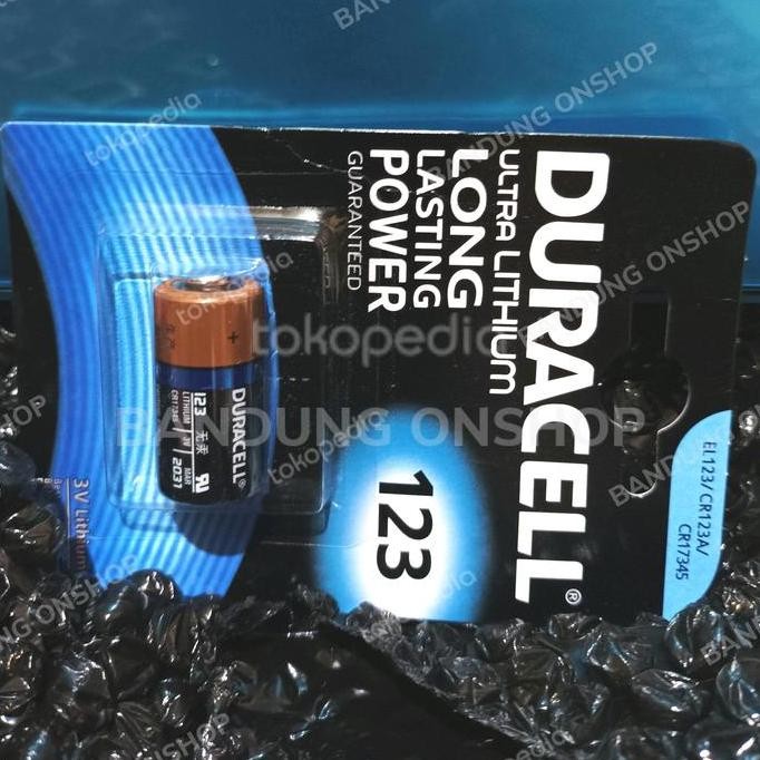 DURACELL 123 3V CR123 CR123A USA LITHIUM BATERAI BATRE 3V 123 DURACELL murah