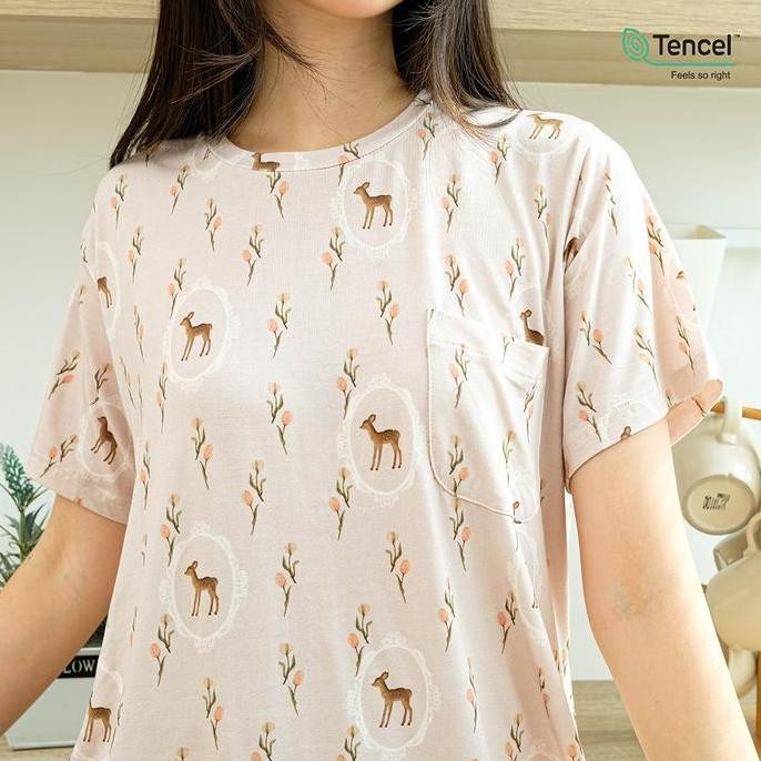 baru Cielyn | Spring Series | O - Neck T-shirt | TENCEL MicroModal | Piyama Wanita Tencel