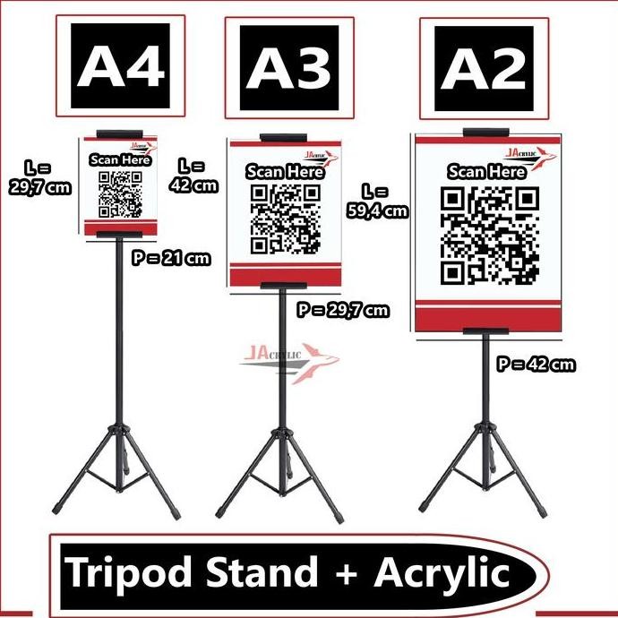 ready stock  Tripod Banner / Tripod Stand Display / Tiang Barcode Peduli Lindungi