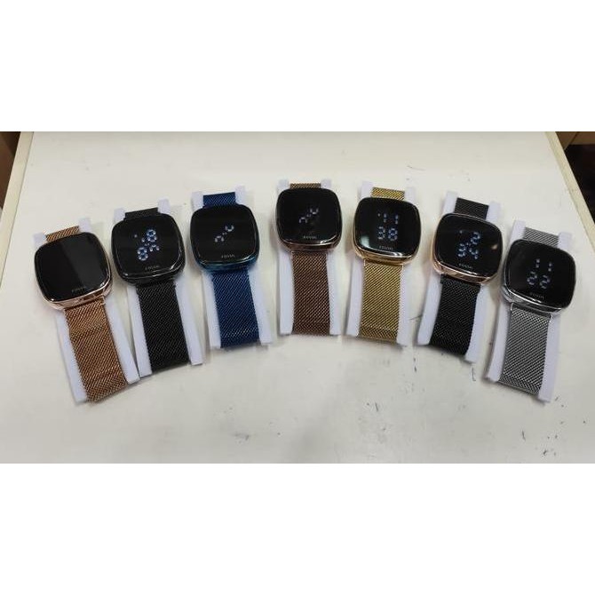 new  Jam Tangan Wanita Fossil Led Touch Screan Tali Magnet Rantai Pasir