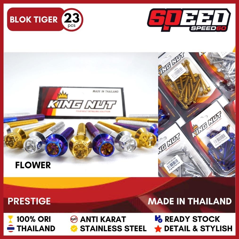 Probolt Baut Blok Kalter Honda Tiger Tirev Tiger Revo Stainless King Nut Thailand
