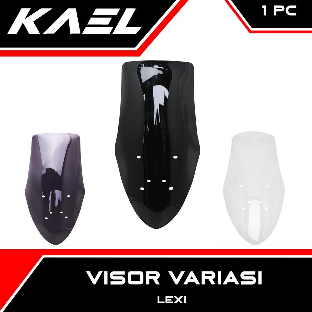 Visor Variasi Lexi Tinggi Panjang Hitam Riben Ribben Bening Transparan Windshield Wind Shield Winsil