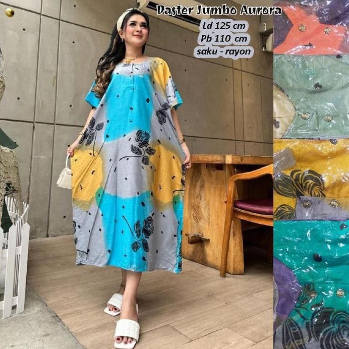 baru Daster Wanita Aurora Besar Bukaan Kancing Depan