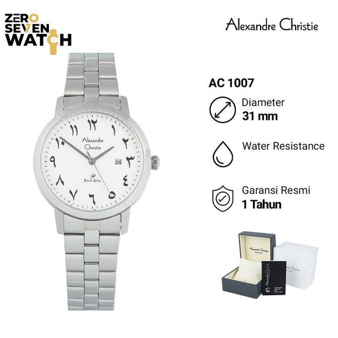 new  JAM TANGAN WANITA ALEXANDRE CHRISTIE AC 1007 / AC1007 WANITA ANGKA ARAB STAINLESS STEEL ORIGINA