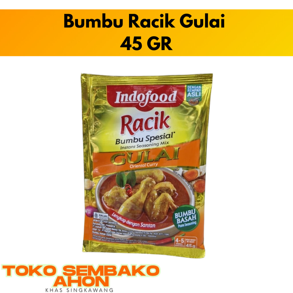 

Bumbu Racik Gulai 45 gr | Indofood Racik / Bumbu Instan Gulai / Bumbu Racik Indofood Gulai / Racikan Gulai Siap Pakai
