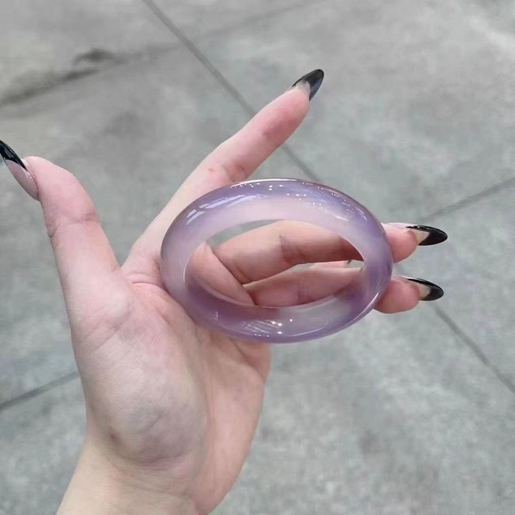 Gelang Batu Mata Kucing#Gelang Giok Burma Tebal#Gelang Giok Ungu Es