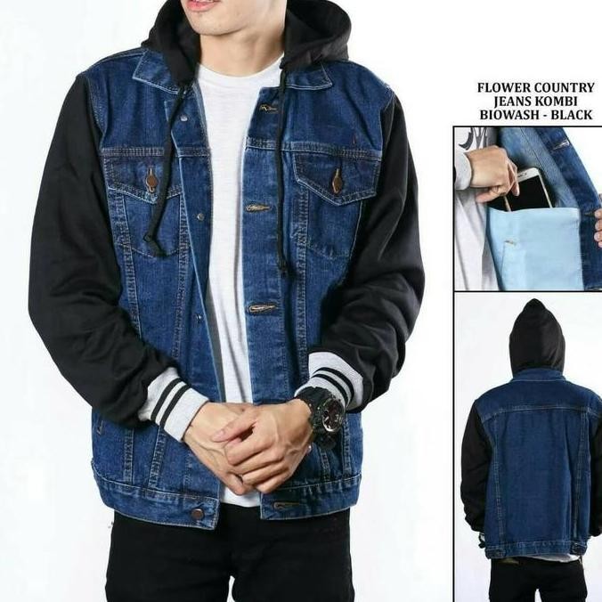 JAKET HOODIE JEANS JUMBO BIG SIZE PRIA