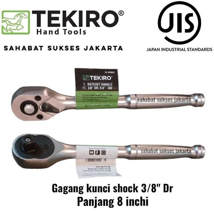 GAGANG KUNCI SHOCK RACHET TEKIRO 3/8" DR PANJANG 8 INCH BESI ORIGINAL DAN TERPERCAYA