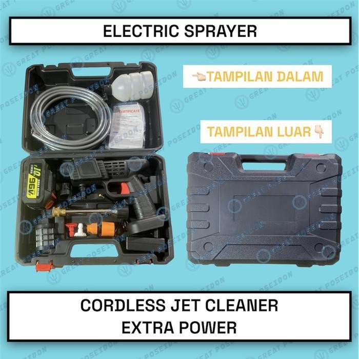 Alat Cuci Motor Mobil Jet Cleaner Cordless Battery Mesin Steam Ac