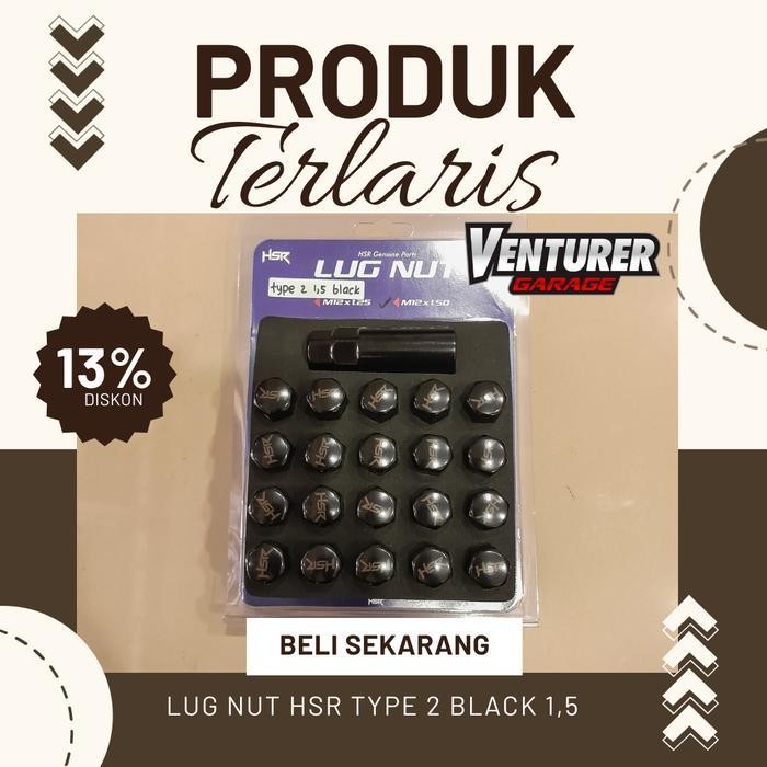 Lugnut/ Mur Baut Roda Variasi Velg Racing Mobil Murah Hsr Wheel 1,5