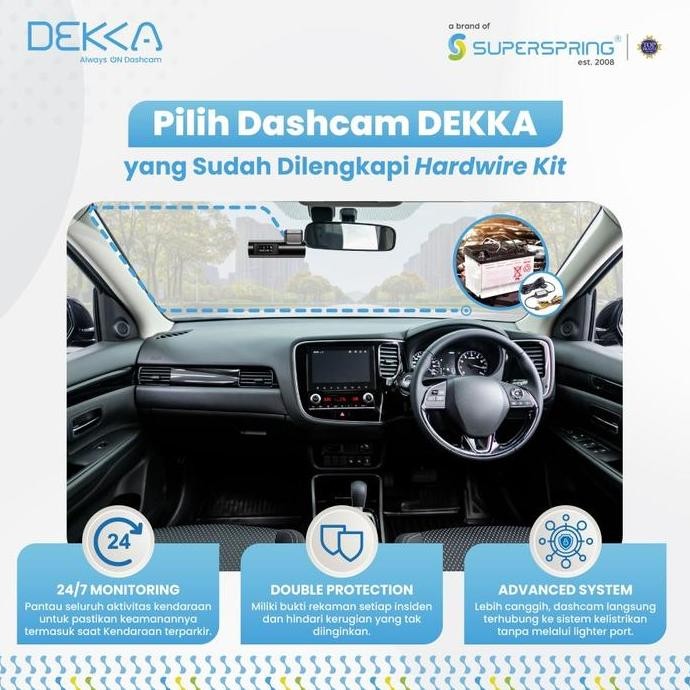Dashcam DEKKA D20 2K Dual Camera Dashcam Memory Included