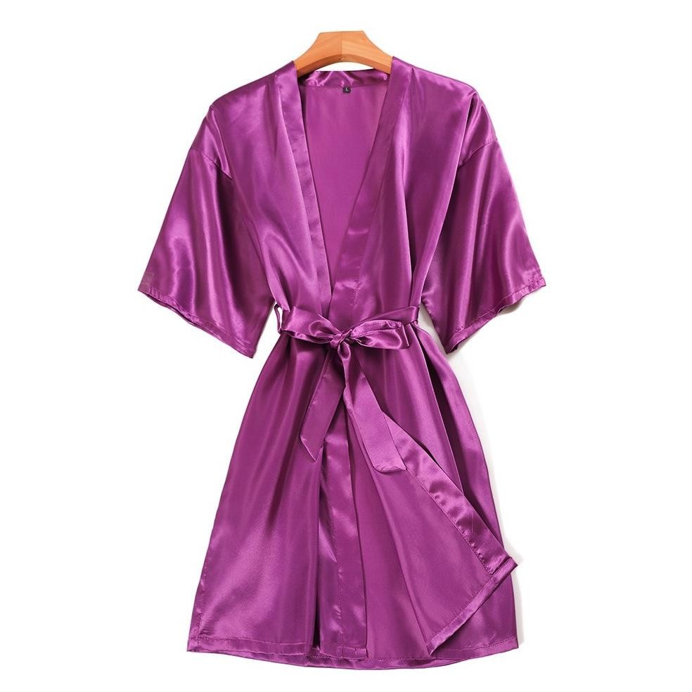 Bt004 Baju Tidur Sexy Kimono Set Lace Bahan Satin Ascalor Sutra Piyama