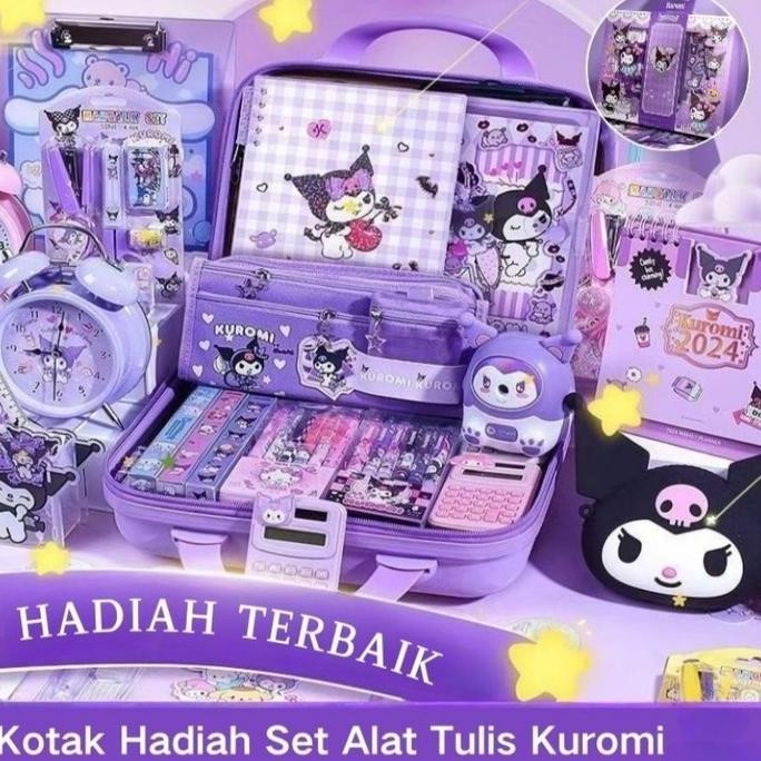 

NEW CODKotak Hadiah Alat Tulis Kuromi Set Mewah Tempat Pensil Buku Catatan Hadiah Ulang Tahun Anak Perlengkapan Sekolah Stationery