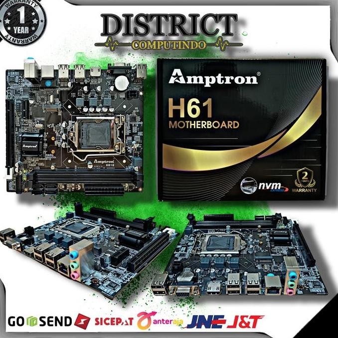 BEBAS ONGKIR - motherboard h61 amptron lga1155