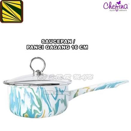 TERBARU - CHEFINA Panci Enamel Marble - Panci Kuping 18,20&24cm,Tempura 20cm, gagang 16cm dan steame